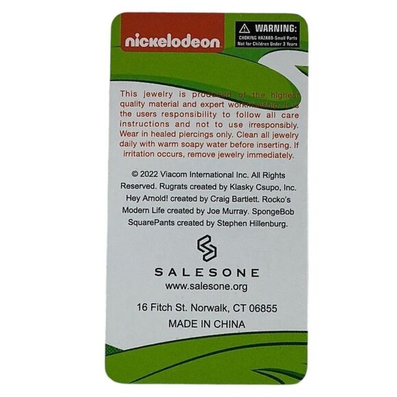 Nickelodeon Real Monsters Aaaah Ickis 14 Gauge 316L Belly Button Navel Ring - Picture 4 of 8